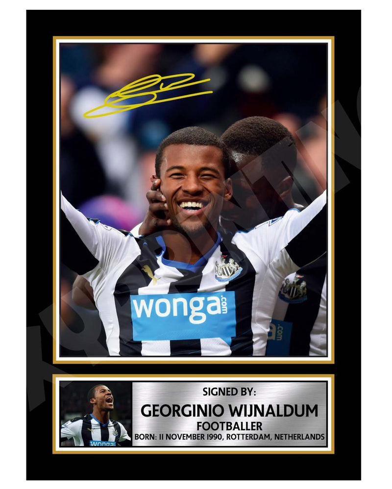 GEORGINIO WIJNALDUM (1) Limited Edition Football Player Signed Print - Football