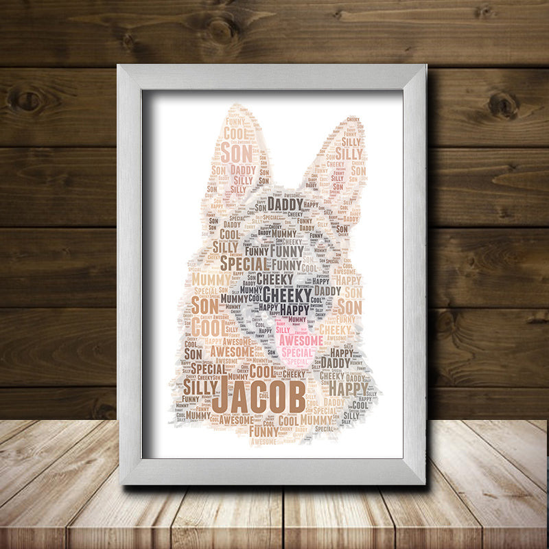 Personalised FGerman Shepard 1 Word Art Poster Print