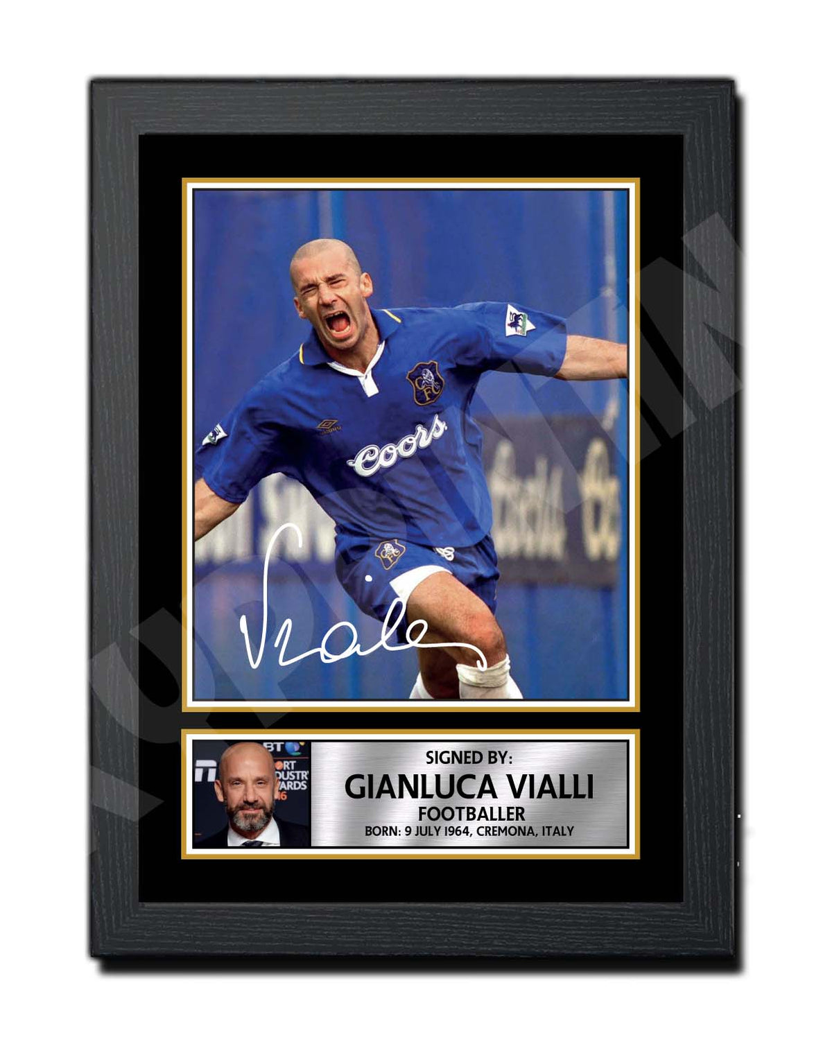 GIANLUCA VIALLI 2 Limited Edition Football Player Signed Print - Footb
