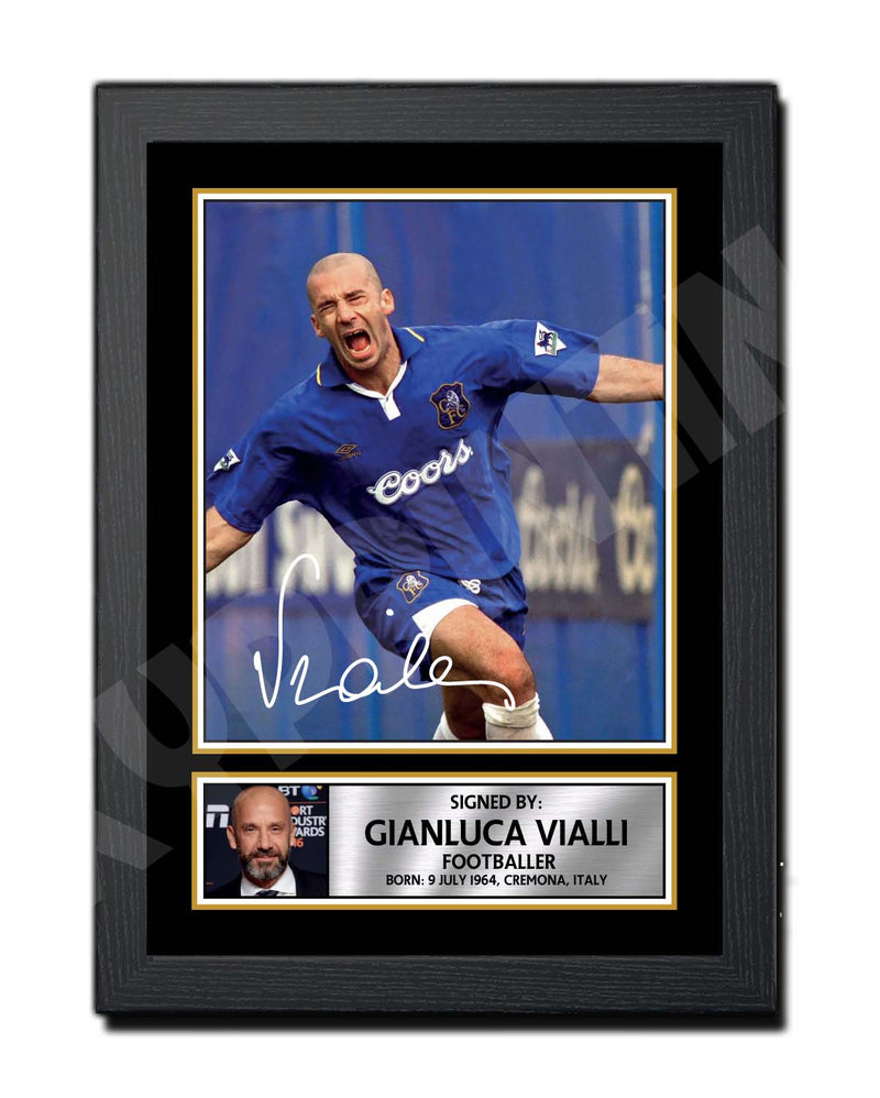 GIANLUCA VIALLI 2 Limited Edition Football Player Signed Print - Football