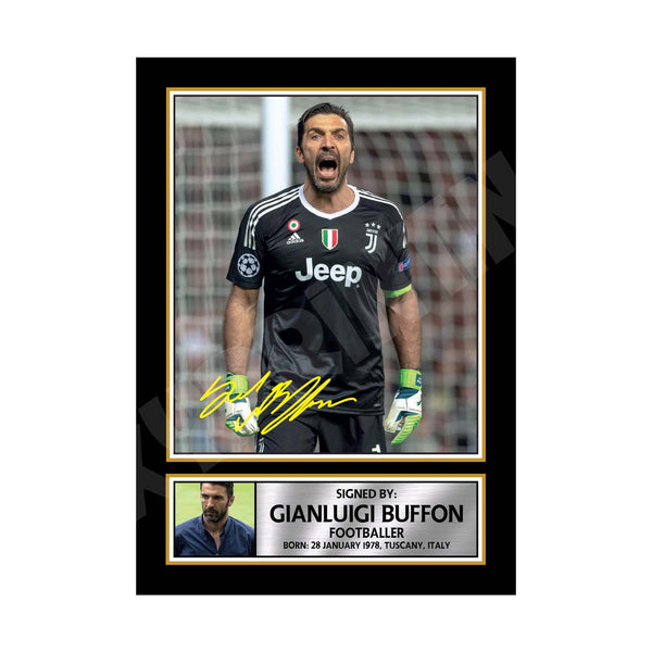 GIANLUIGI BUFFON 2 Football Player Printed Signature Print