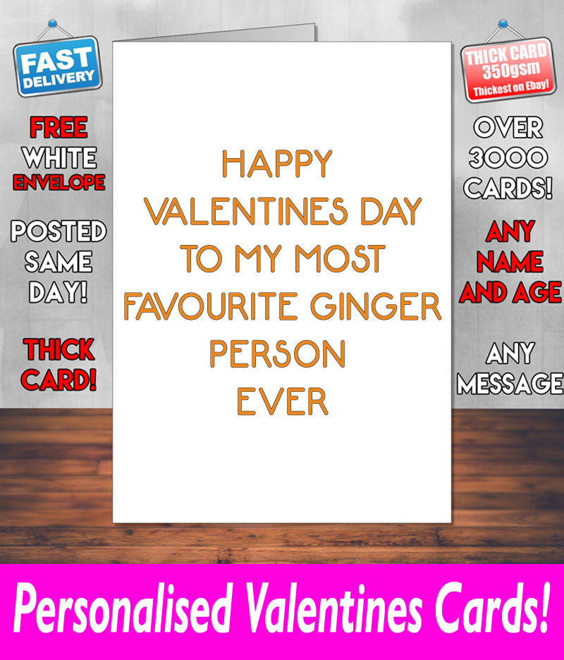 GINGER PERSON Valentines Day Card