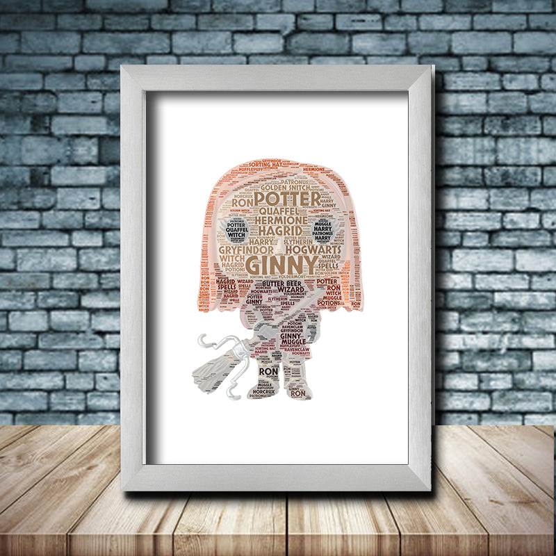 Personalised Ginny Weasley Word Art Poster Print - Inspired By Pop Figures