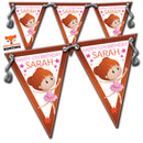 GIRLS BALLET BALLERINA PARTY BUNTING 3 Personalised Custom Bunting Premium Party Decorations  (Standard Bunting (14.8cm X 21cm))