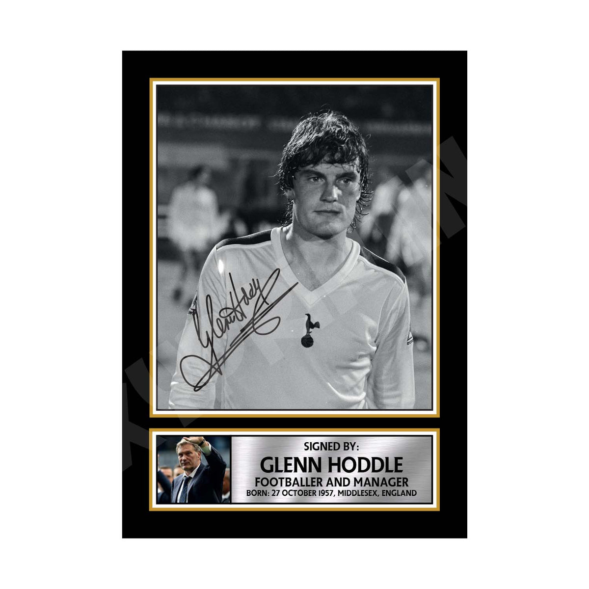 GLENN HODDLE Football Player Printed Signature Print – Reproduction Print
