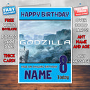 GODZILLA BM2 THEME INSPIRED Style PERSONALISED Kids Adult FUNNY Birthday Card