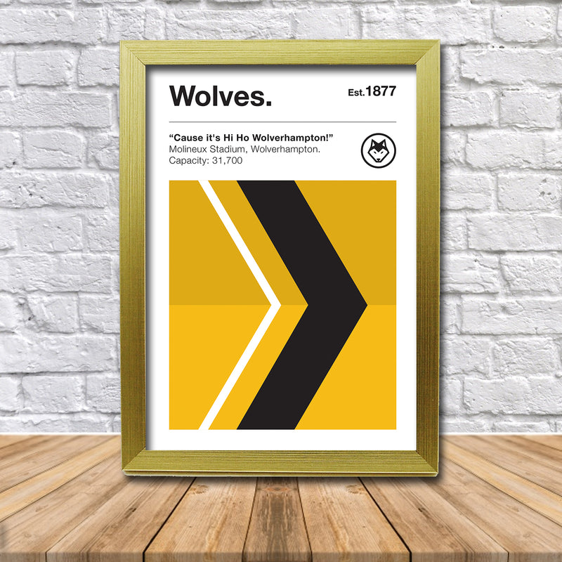 Retro Wolves Club Colours - Wolves Fan Football Poster
