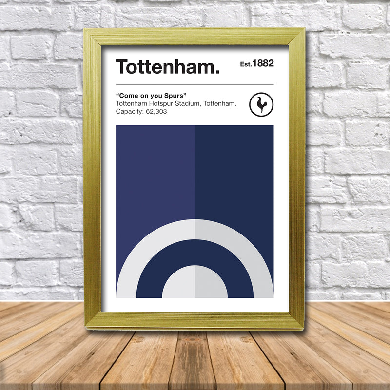 Retro Tottenham Club Colours - Tottenham Fan Football Poster