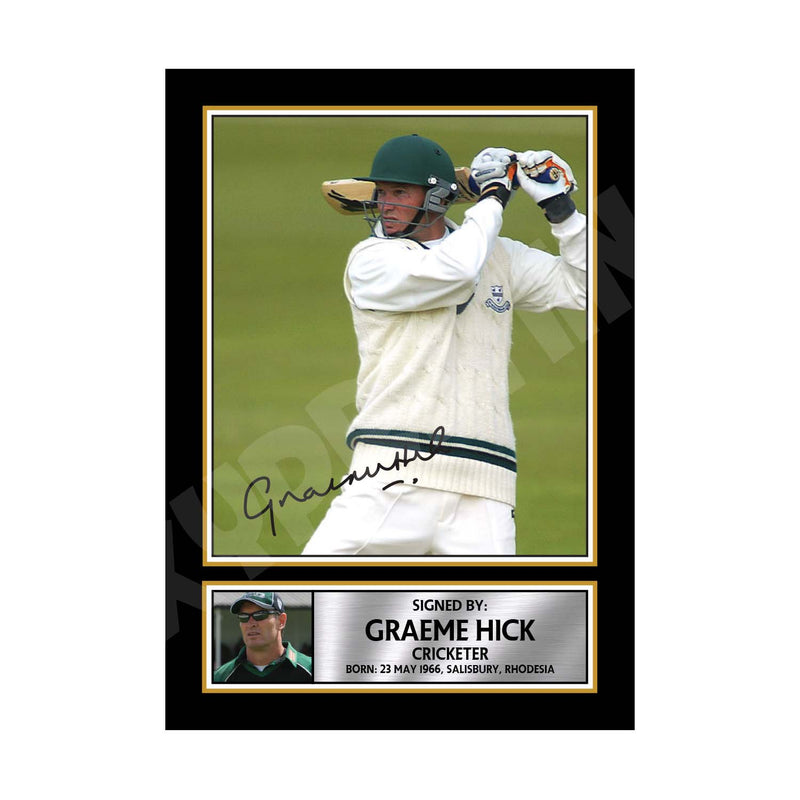 GRAEME HICK WORCESTERSHIRE 2 Limited Edition Cricketer Signed Print - Cricket Player