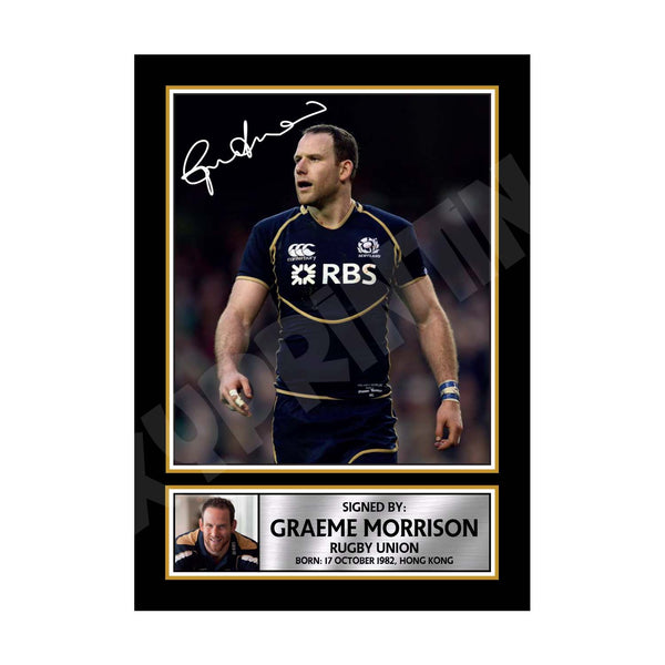 GRAEME MORRISON 2 Rugby Player Printed Signature Print