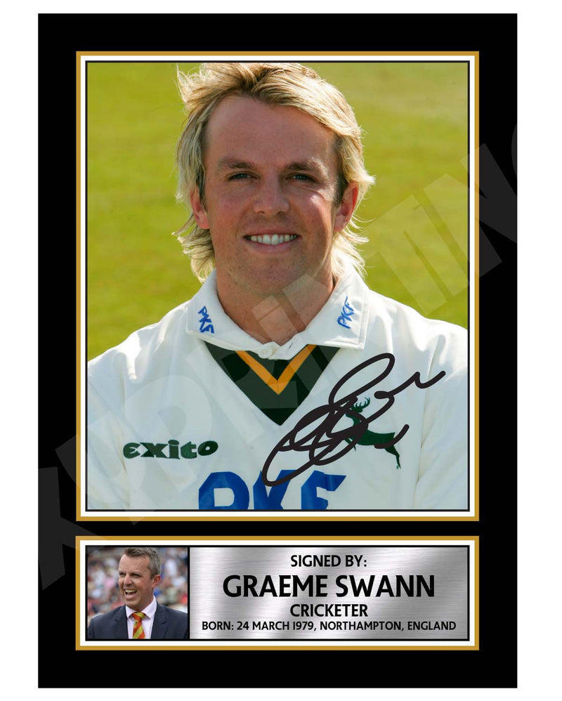 GRAEME SWANN Limited Edition Cricketer Signed Print - Cricket Player