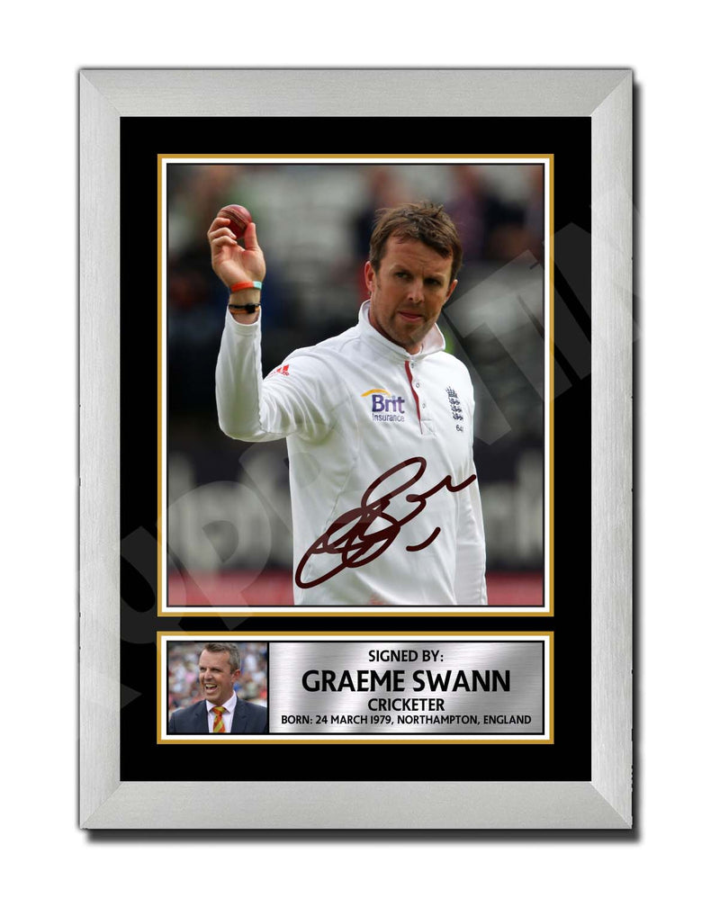 GRAEME SWANN 2 Limited Edition Cricketer Signed Print - Cricket Player