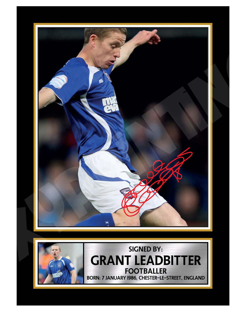 GRANT LEADBITTER Limited Edition Football Player Signed Print - Football