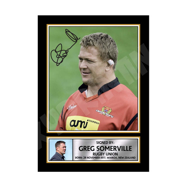 GREG SOMERVILLE 1 Rugby Player Printed Signature Print