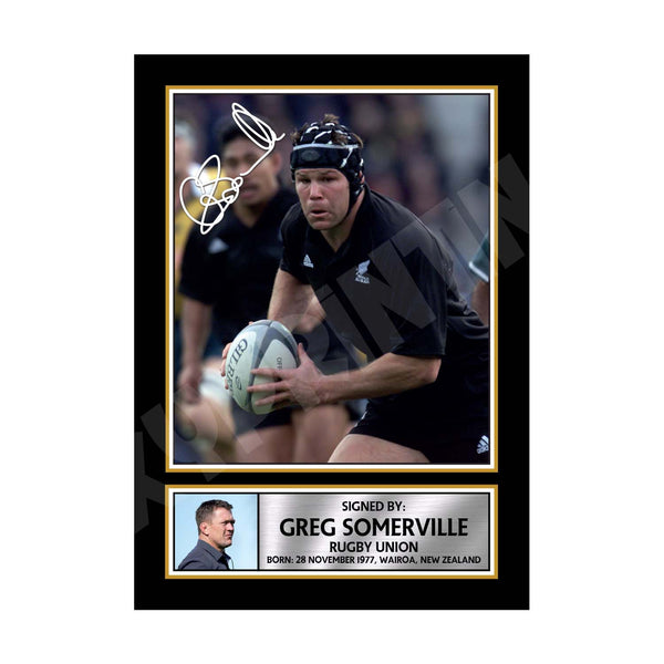 GREG SOMERVILLE 2 Rugby Player Printed Signature Print