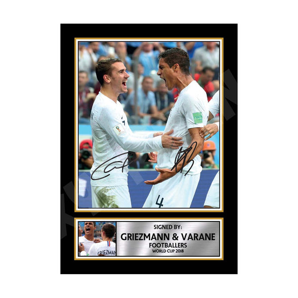 GRIEZMANN VARANE Football Player Printed Signature Print