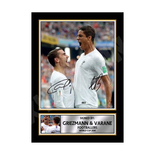 GRIEZMANN VARANE 2 Football Player Printed Signature Print