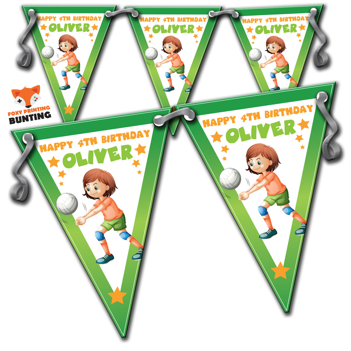 GRILS VOLLEYBALL Bunting Premium Party Decorations  (Standard Bunting (14.8cm X 21cm)) – Grils Volleyball Bunting
