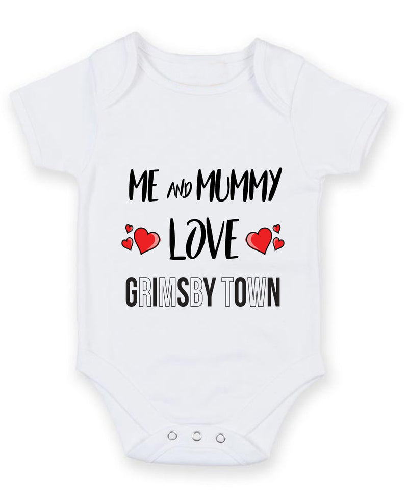 Me and Mummy love GRIMSBY TOWN Personalised FOOTBALL TEAM Baby Grow