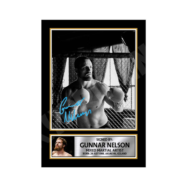 GUNNAR NELSON MMA Wrestler Printed Signature Print – MMA Wrestling