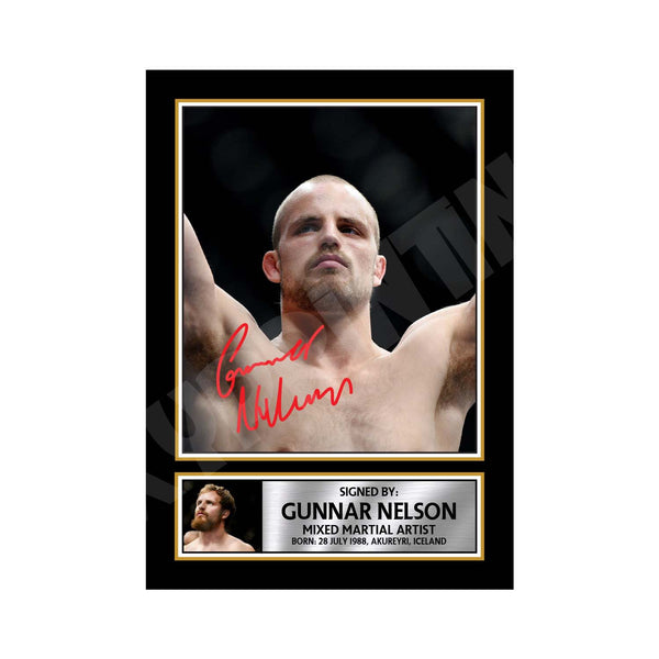 GUNNAR NELSON 2 MMA Wrestler Printed Signature Print – MMA Wrestling