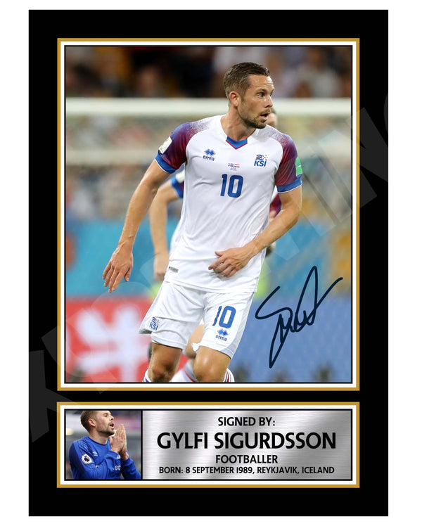 GYLFI SIGURDSSON 2 Football Player Printed Signature Print
