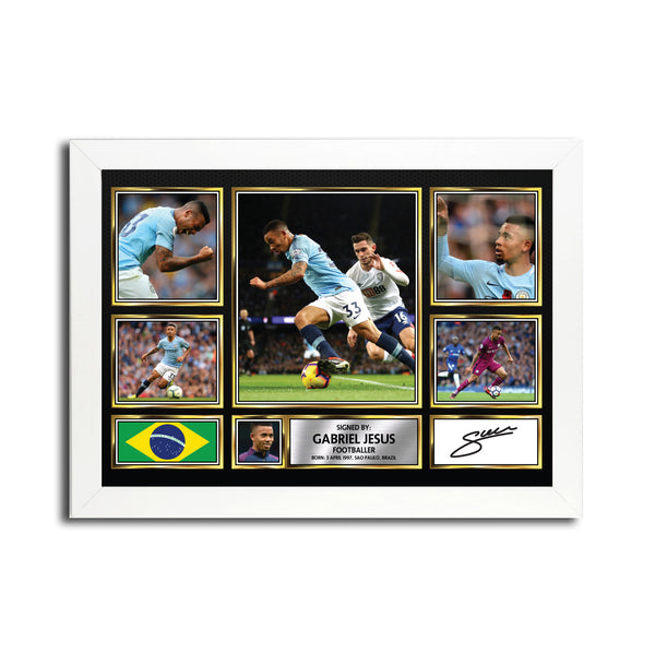 Gabriel Jesus MC1588 – Black Frame Printed Signature Football Poster
