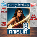 Gal Gadot Wonder Woman 2017 Hd Theme Style Personalised Kids Inspired Movie Birthday Card (SA)