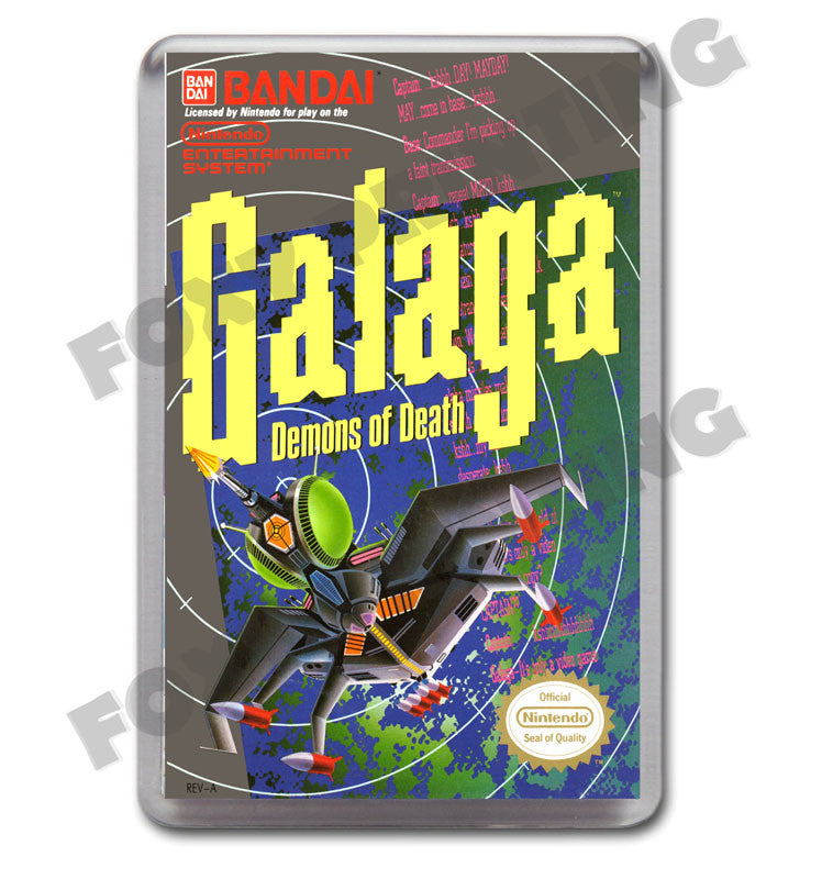 Galaga Retro Nintendo NES Game Inspired Fridge Magnet 250