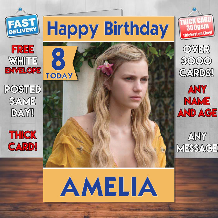 INSPIRED STYLE Game Of Thrones 07 Theme Style Personalised Kids Inspired Movie Birthday Card (SA)