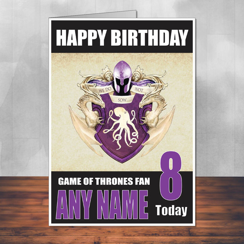 Game Of Thrones Design 10 THEME INSPIRED Style PERSONALISED Kids Adult FUNNY Birthday Card