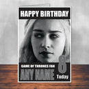 Game Of Thrones Design 13 THEME INSPIRED Style PERSONALISED Kids Adult FUNNY Birthday Card