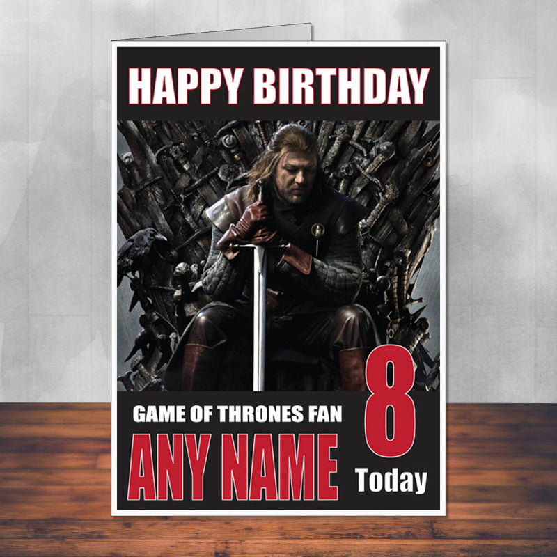 Game Of Thrones Design 1 THEME INSPIRED Style PERSONALISED Kids Adult FUNNY Birthday Card