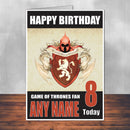 Game Of Thrones Design 6 THEME INSPIRED Style PERSONALISED Kids Adult FUNNY Birthday Card