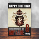 Game Of Thrones Design 7 THEME INSPIRED Style PERSONALISED Kids Adult FUNNY Birthday Card