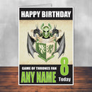 Game Of Thrones Design 9 THEME INSPIRED Style PERSONALISED Kids Adult FUNNY Birthday Card