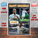 Gareth Bale Real Inspired Style Personalised Football Birthday Card