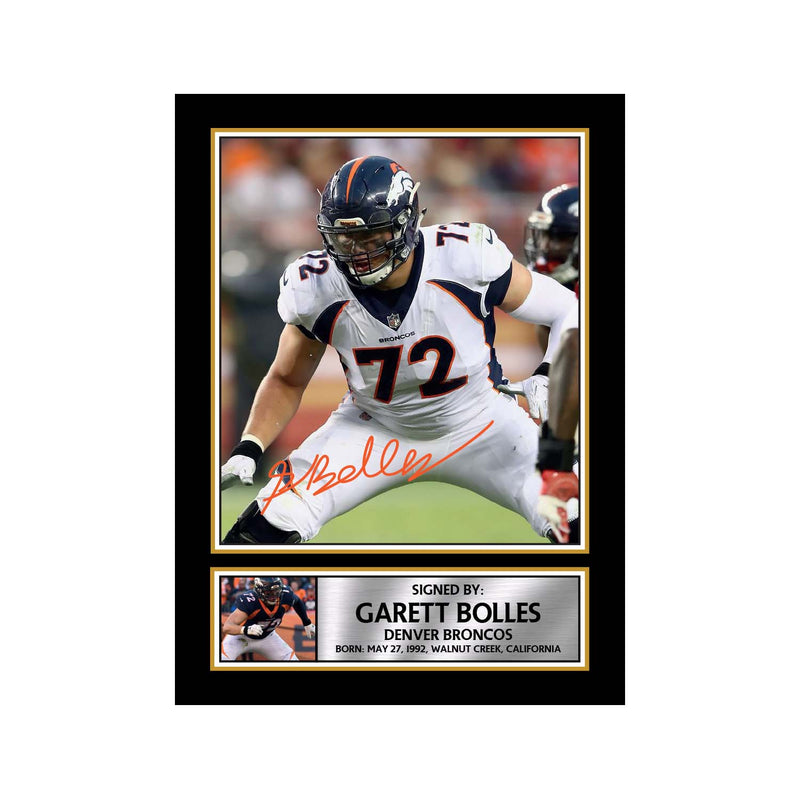 Garett Bolles Limited Edition Football Signed Print - American Footballer