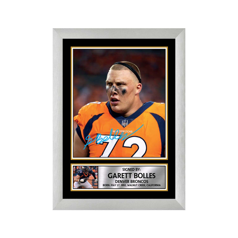 Garett Bolles 2 Limited Edition Football Signed Print - American Footballer