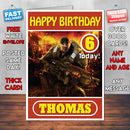 Personalised Gears Of War 2 Inspired Style Game Kids Inspired Birthday Card (SA)