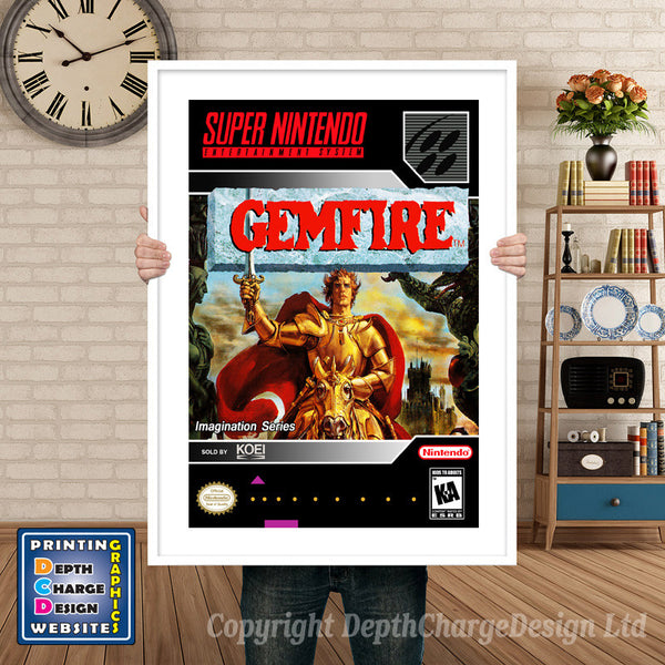 Gemfire Super Nintendo Game Inspired Theme Retro Gaming Poster