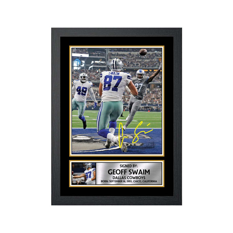 Geoff Swaim 2 Limited Edition Football Signed Print - American Footballer