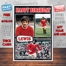 George Best Man U Inspired Style Personalised Football Birthday Card