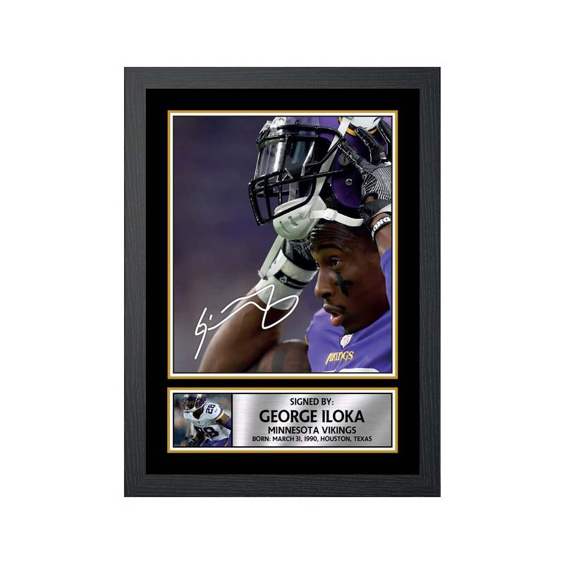 George Iloka Limited Edition Football Signed Print - American Footballer