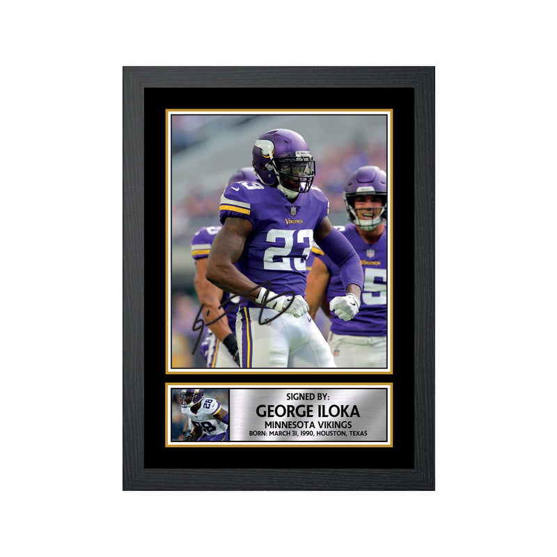 George Iloka 2 Limited Edition Football Signed Print - American Footballer