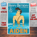 George Of The Jungle 1 Style Theme Personalised Kidshows Birthday Card (SA)