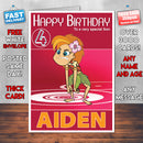 George Of The Jungle 2 Style Theme Personalised Kidshows Birthday Card (SA)