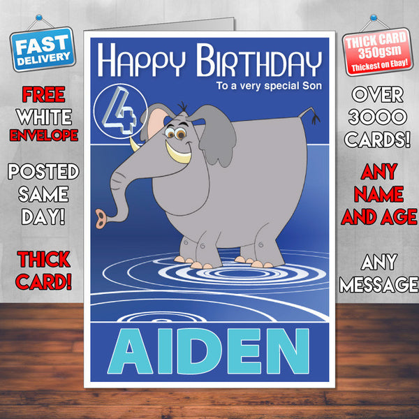 George Of The Jungle 4 Style Theme Personalised Kidshows Birthday Card (SA)