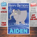 George Of The Jungle 4 Style Theme Personalised Kidshows Birthday Card (SA)