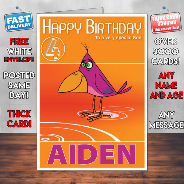 George Of The Jungle 5 Style Theme Personalised Kidshows Birthday Card (SA)